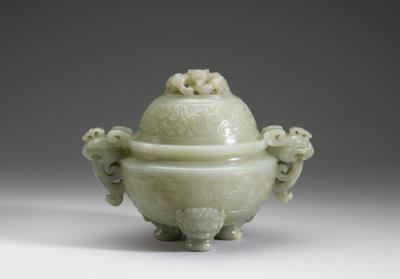 图片[3]-Jade incense burner with animal-mask pattern, Qing dynasty (1644-1911)-China Archive